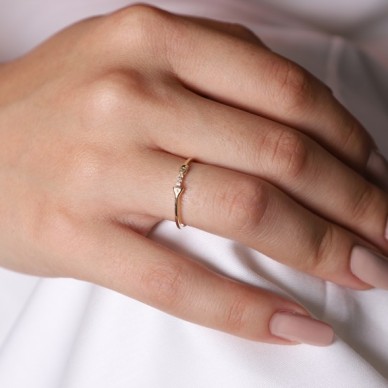 Karayel 14K İnce Altın Yüzük