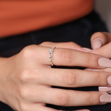 Spiral Baget 14K Altın Yüzük