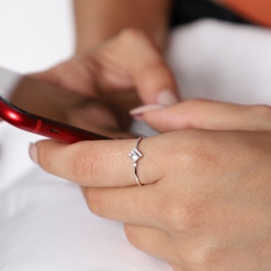 Gün Işığı 14K Altın Zarif Yüzük