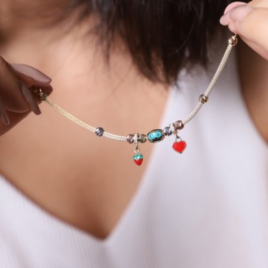 Sonsuz Çilek Sevgisi 14K Altın Çocuk Bileklik