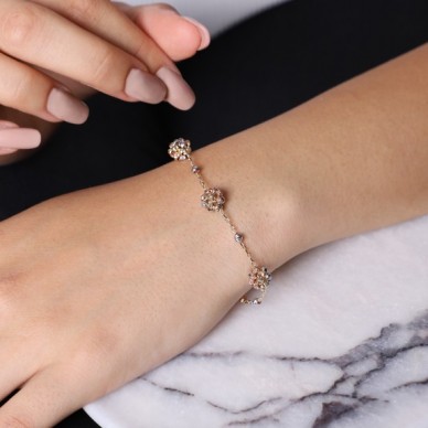 Dorika Toplu Düğüm Model 14K Altın Bileklik