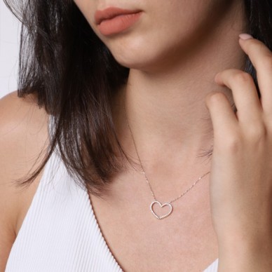 Konik Kalp 14K Altın Kolye