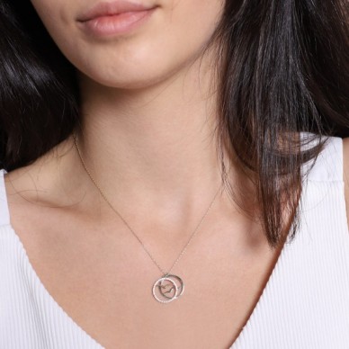 İkili Hareketli Üst Üste Martı Figürlü 14K Altın Kolye