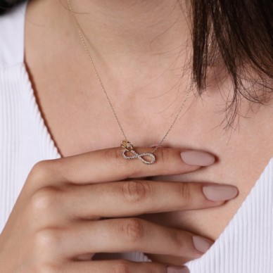 Sonsuza Dek Kalbimdekiler 14K Altın Kolye
