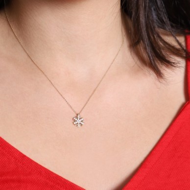 Kar Tanesi 14K Altın Kolye