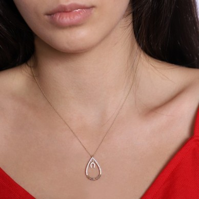 Dorika Toplu Damla Şans 14K Altın Kolye