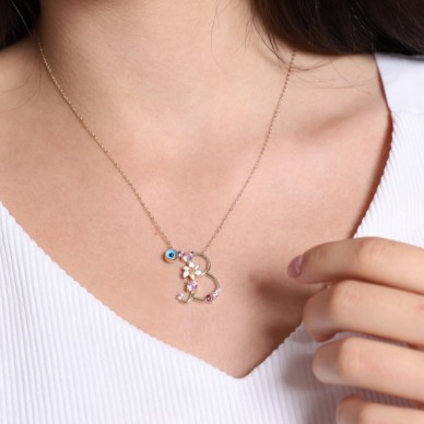 İtalyan Tasarım Bahar Esintisi B Harf 14K Altın Kolye