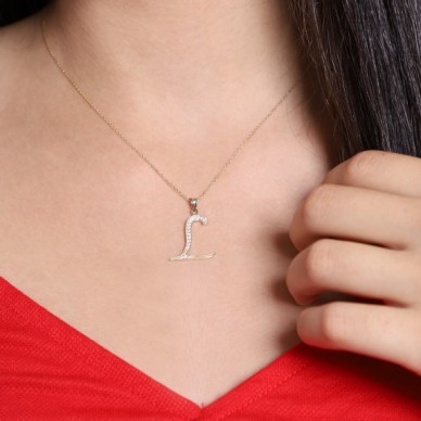 İtalik L Harf 14K Altın Kolye