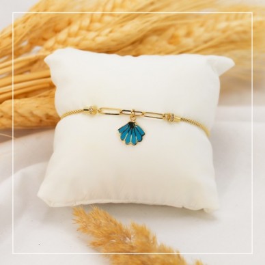 İstiridye Figürlü 14K Altın Bileklik