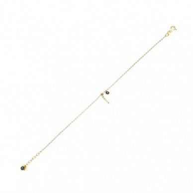 Nazar Boncuklu I Harf 14K Altın Bileklik