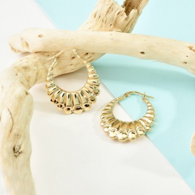 İstiridye Model 14K Altın Küpe