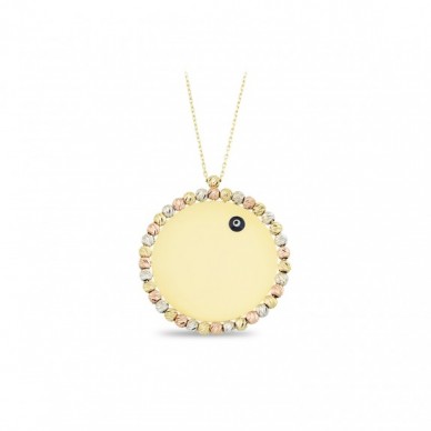 Dorika Toplu Plaka 14K Altın Kolye