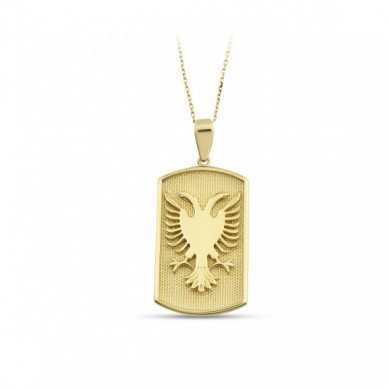 Arnavut Kartalı Plaka 14 Ayar Kolye