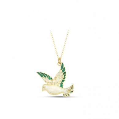 Mineli Kuş 14 Ayar Kolye