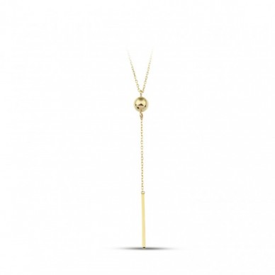 Küre ve Çubuk Sallantılı 14 Ayar Kolye