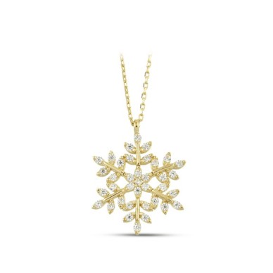 Kar Tanesi 14 Ayar Altın Kolye